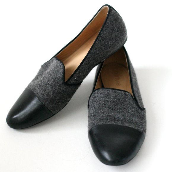 Nurture leather black gray flats Reikel - Picture 1 of 4